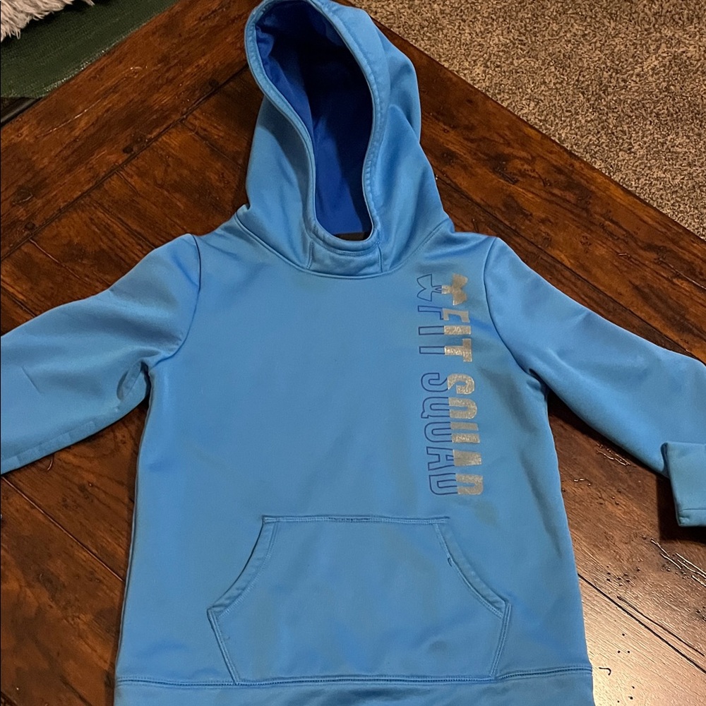 Under Armour Kids Blue Hoodie with Gold Accents